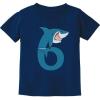 imageTstars TeeStars  6th Birthday Shark Party Gift for Six Years Old Youth Kids TShirtNavy