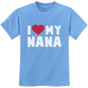imageTeeStars  I Love Heart My Nana Childrens Kids TShirtCalifornia Blue