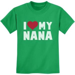 imageTeeStars  I Love Heart My Nana Childrens Kids TShirtGreen