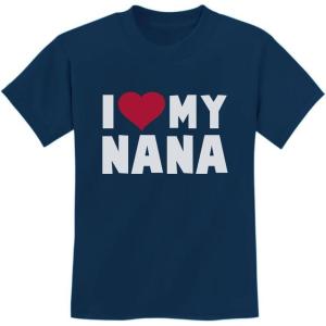 imageTeeStars  I Love Heart My Nana Childrens Kids TShirtNavy
