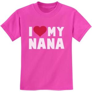 imageTeeStars  I Love Heart My Nana Childrens Kids TShirtPink