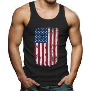 imageTstars American Flag Tank Top for Men  USA Patriotic 4th of July Shirt  Merica Sleeveless Tops for Memorial DayAmerican Flag  Black