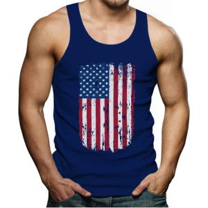 imageTstars American Flag Tank Top for Men  USA Patriotic 4th of July Shirt  Merica Sleeveless Tops for Memorial DayAmerican Flag  Blue