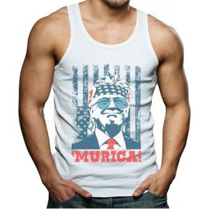 imageTstars American Flag Tank Top for Men  USA Patriotic 4th of July Shirt  Merica Sleeveless Tops for Memorial DayMurica  White