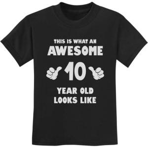 imageTstars Awesome 10 Year Old Birthday Shirt for Kids  Funny Gift for Boy or Girl Age 10  Youth Celebration TShirtBlack