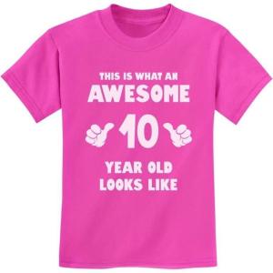imageTstars Awesome 10 Year Old Birthday Shirt for Kids  Funny Gift for Boy or Girl Age 10  Youth Celebration TShirtPink