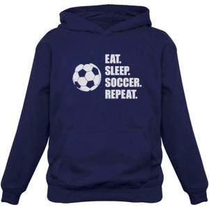 imageTstars Eat Sleep Soccer Repeat Hoodie  Sporty Sweatshirt Men ampamp Boys  Gift for Coaches Teen Players and Sports FansBlue
