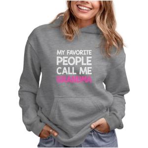 imageTstars Grandma Sweatshirt Hoodie Gifts for Gigi Grammy Grandmother Womens Nana HoodiesGray