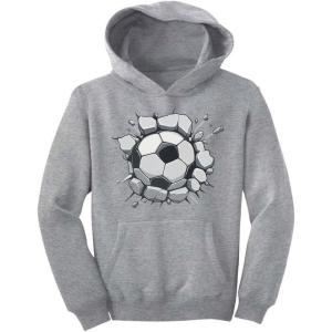 imageTstars Youth Soccer Hoodie for Boys and Girls  Funny Sports Sweatshirt Gift for Players ampamp Fans  Game Day ApparelWall  Gray