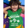 imageTstars Awesome 9 Year Old Birthday Shirt  Fun Gift Tee for Boys or Girls Turning Nine  Youth Kids TShirtGreen