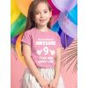 imageTstars Awesome 9 Year Old Birthday Shirt  Fun Gift Tee for Boys or Girls Turning Nine  Youth Kids TShirtLight Pink
