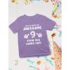 imageTstars Awesome 9 Year Old Birthday Shirt  Fun Gift Tee for Boys or Girls Turning Nine  Youth Kids TShirtViolet