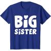 imageKids Big Sister Baby Announcement Sibling Reveal Girls TShirtRoyal Blue