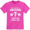 imageTstars 7th Birthday Shirt for Boys or Girls  This is What an Awesome 7 Year Old Looks Like Youth Kids TShirtPink