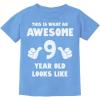 imageTstars Awesome 9 Year Old Birthday Shirt  Fun Gift Tee for Boys or Girls Turning Nine  Youth Kids TShirtCalifornia Blue