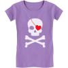 imageTstars Pirate Skull ampamp Heart Valentines Day Girls Fitted Kids TShirtLavender