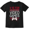 imageTstars V is for Video Games Funny Valentines Day Shirt Gamer Gifts Gaming Boys ampamp Girls Youth Kids TShirtBlack