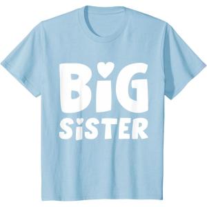 imageKids Big Sister Baby Announcement Sibling Reveal Girls TShirtBaby Blue