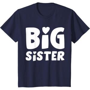 imageKids Big Sister Baby Announcement Sibling Reveal Girls TShirtNavy Blue