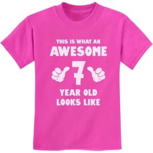 imageTstars 7th Birthday Shirt for Boys or Girls  This is What an Awesome 7 Year Old Looks Like Youth Kids TShirtPink