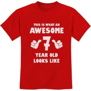 imageTstars 7th Birthday Shirt for Boys or Girls  This is What an Awesome 7 Year Old Looks Like Youth Kids TShirtRed
