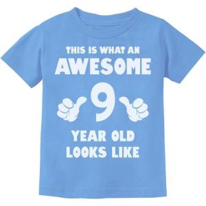 imageTstars Awesome 9 Year Old Birthday Shirt  Fun Gift Tee for Boys or Girls Turning Nine  Youth Kids TShirtCalifornia Blue