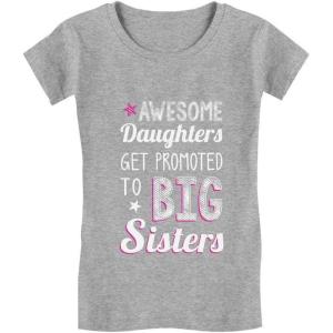 imageTstars Awesome Daughters Get Promoted to Big Sister ToddlerKids Girls Fitted TShirt 5T Gray