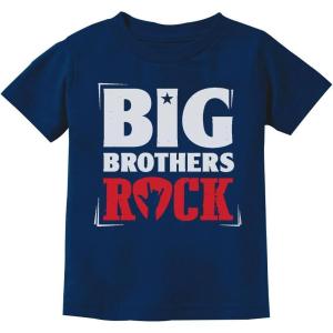 imageTstars Boys Big Brothers Rock Best Siblings Gift Kids TShirt Big BroBig Bro  Navy