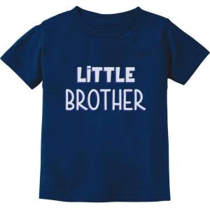 imageTstars Little Brother Gift for Siblings New Brother ToddlerInfant Kids TShirtNavy