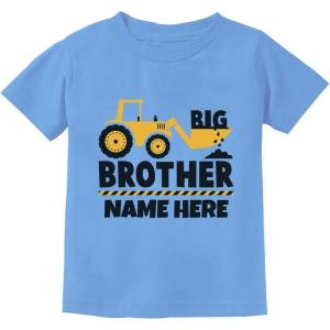 imageTstars Personalized Big Brother Shirt Pregnancy Announcement Sibling Boys Kids TShirtCalifornia Blue