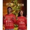 imageTstars His and Hers Matching King Queen Ugly Christmas Sweatshirts for Couples Men Women Holiday OutfitQueen Red  King Red