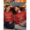 imageTstars His and Hers Matching King Queen Ugly Christmas Sweatshirts for Couples Men Women Holiday OutfitQueen Red  King Red