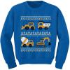 imageTstars Construction Trucks Ugly Christmas Sweater Style Tractors Bulldozers Xmas Kids SweatshirtConstruction  Blue