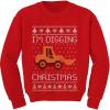 imageTstars Im Digging Christmas Ugly Sweatshirt  Construction Truck Holiday Pullover for Toddler Kids Boys and GirlsRed