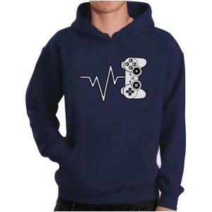 imageTstars Funny Gaming Hoodie for Men  I Paused My Game to Be Here Gamer Gifts Teen Boys ampamp Fans of Video GamesHeartbeat  Blue
