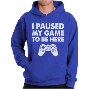 imageTstars Funny Gaming Hoodie for Men  I Paused My Game to Be Here Gamer Gifts Teen Boys ampamp Fans of Video GamesRoyal