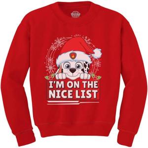 imageTstars Paw Patrol Team Ugly Christmas Sweatshirt for Toddlers Skye Marshall Rubble Tacky Sweater Style Kids SweatshirtsNice List  Red