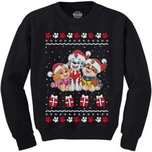 imageTstars Paw Patrol Team Ugly Christmas Sweatshirt for Toddlers Skye Marshall Rubble Tacky Sweater Style Kids SweatshirtsTeam  Black
