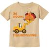 imageTstars Im Digging Thanksgiving Kids Shirt  Cute Turkey Tractor TShirt for Toddler Boys ampamp Girls Holiday OutfitLatte