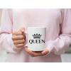 imageQUEEN Crown Coffee Mug Valentines Day GiftWedding GiftCouples Gift Mug 15 Ounce White
