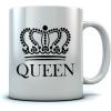 imageQUEEN Crown Coffee Mug Valentines Day GiftWedding GiftCouples Gift Mug 15 Ounce White