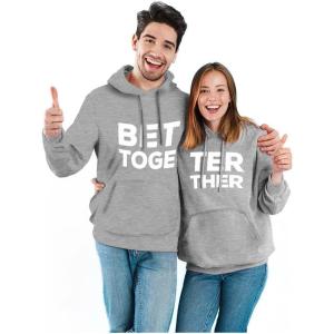 imageTstars Better Together Matching Hoodies for Couples His ampamp Hers Gifts Couple Hoodie SetMen Gray  Women Gray