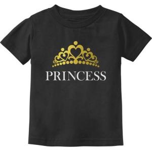 imageTstars Princess Crown Shirt Gift for Daughter Little Toddler Girl Infant Kids TshirtBlack