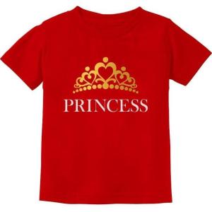imageTstars Princess Crown Shirt Gift for Daughter Little Toddler Girl Infant Kids TshirtRed