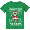 imageTstars Santa Floss Dancing Kids Christmas Shirt Funny Holiday Ugly Xmas Sweater TShirt for Youth Boys GirlsFloss  Green