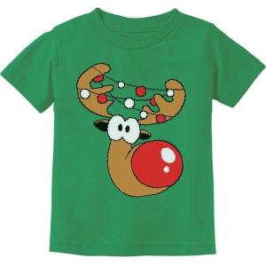 imageTstars Santa Floss Dancing Kids Christmas Shirt Funny Holiday Ugly Xmas Sweater TShirt for Youth Boys GirlsReindeer  Green