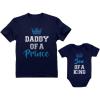 imageTstars Daddy of a Prince Son of a King Matching Dad and Baby Shirts  Fathers Day Outfit Gift for Newborn ampamp DadsDaddy Navy  Son Navy