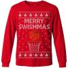 imageTstars Merry Swishmas Boys Basketball Shirt  Funny Ugly Christmas Sweater Style Youth Long Sleeve Holiday TeeRed