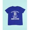 imageTstars 11 Years of Being Awesome 11th Birthday Shirt Boys Girls Youth Kids TShirtBlue