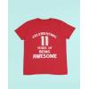 imageTstars 11 Years of Being Awesome 11th Birthday Shirt Boys Girls Youth Kids TShirtRed